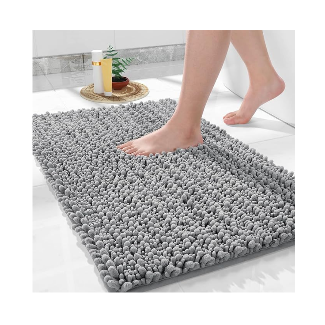 Yimobra Luxury Chenille Shaggy Microfiber Bath Rugs (24" x 17")