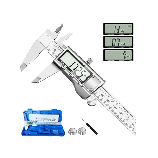 Jiavarry 6" Stainless Steel Vernier Digital Caliper Measuring Tool