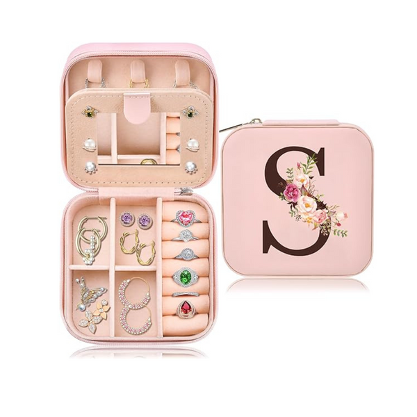 Inngeroo Travel Jewelry Case Box Organizer (8"D x 7"W x 0.4"H)