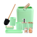 9 Piece Bathroom Accessory Set with Trash Can