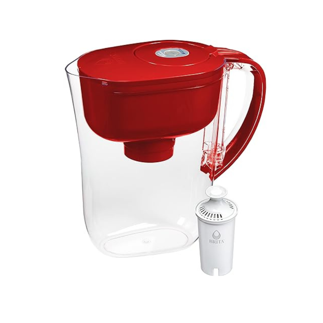 Brita 6-Cup Water Filter Pitcher with 1 Standard Filter (Red)