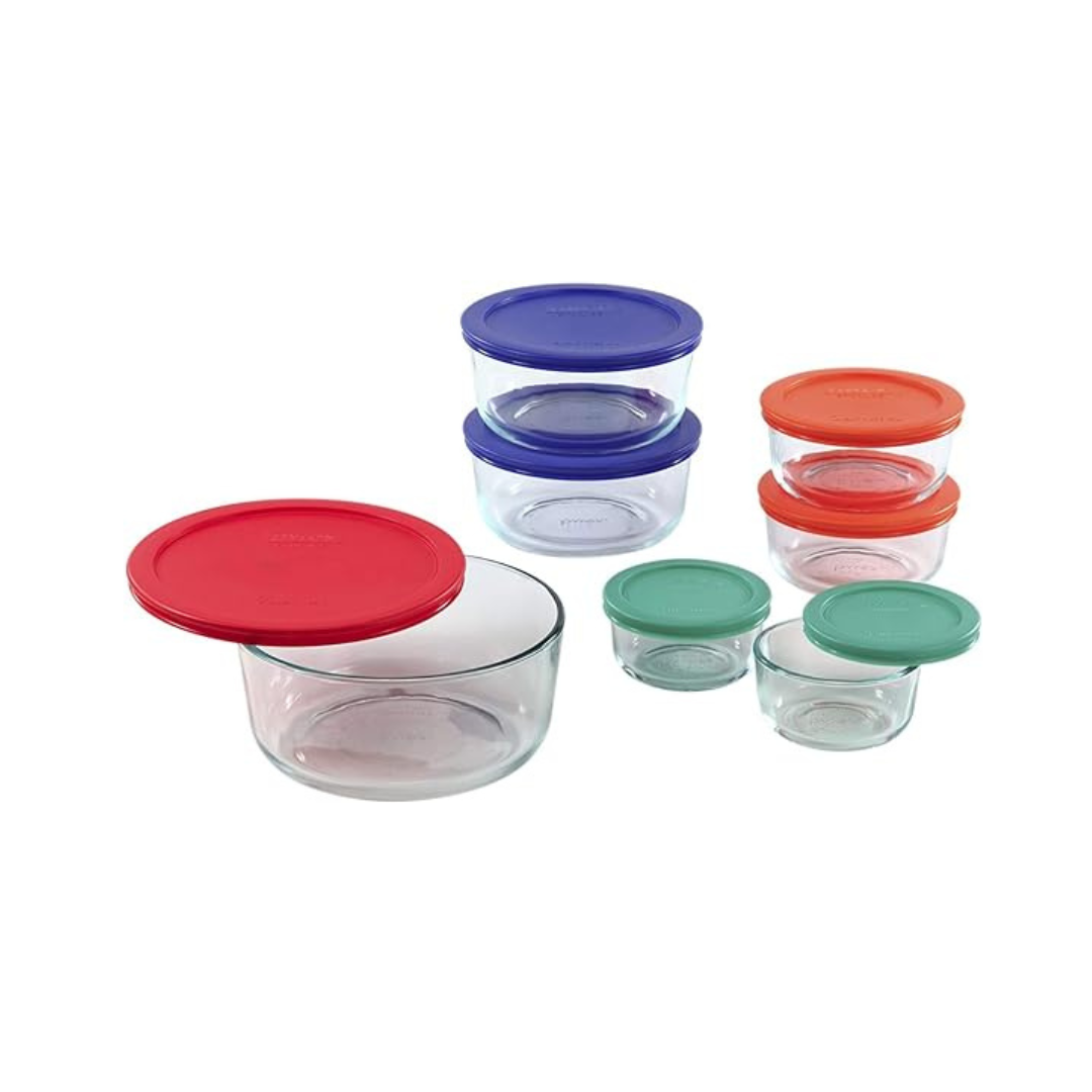 Pyrex Simply Store 14-Pc Glass Food Storage Container Set with Lids
