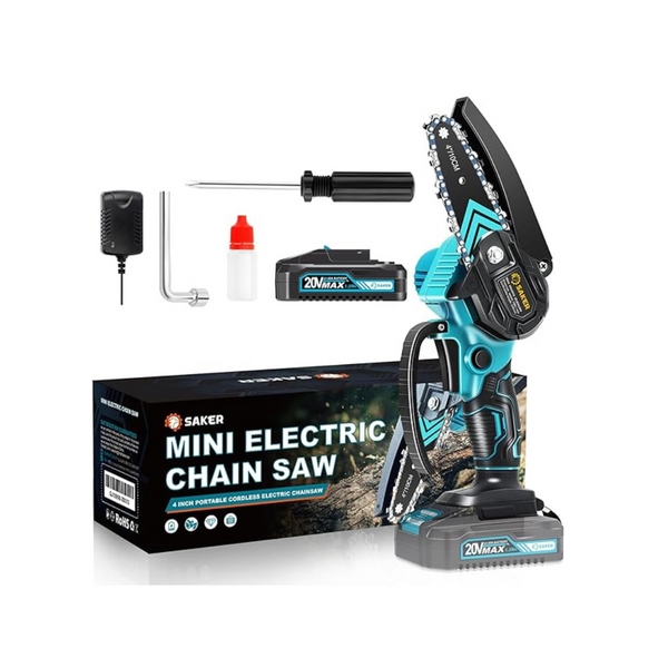 Saker 4" Portable Electric Cordless Handheld Mini Chainsaw
