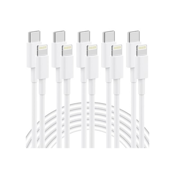 5-Pack Qiruoz Apple MFi Certified 6ft USB-C to Lightning Cable
