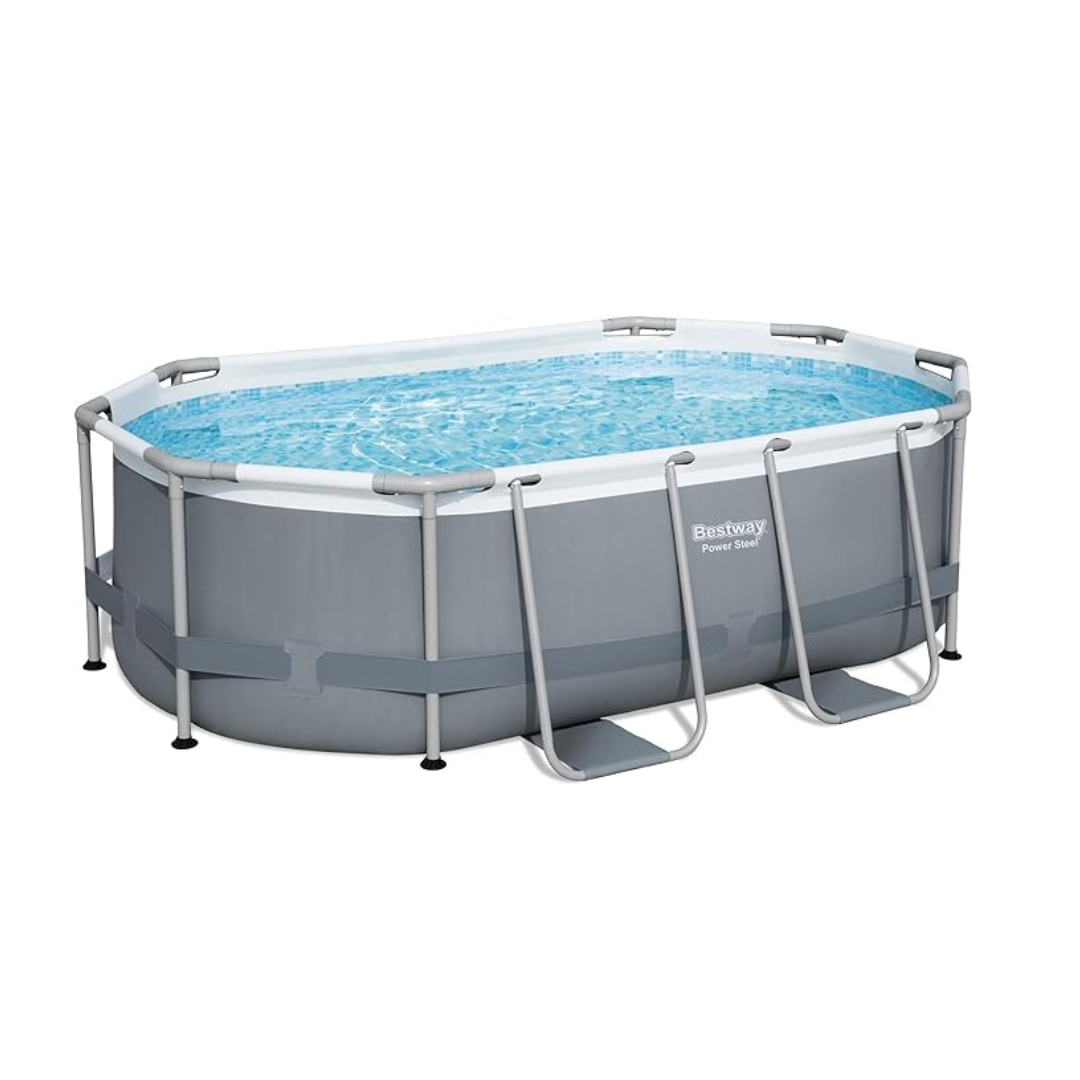 Bestway Oval Above Ground Pool Set (10′ x 6’7″ x 33″)| Includes Filter Pump & ChemConnect Dispenser