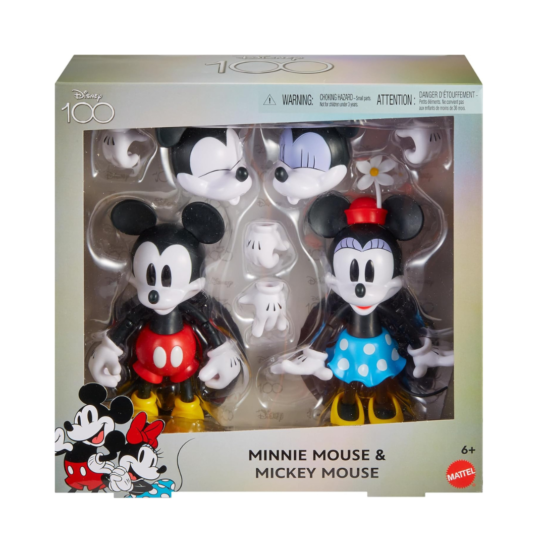 Disney 100 Collectible Action Figures Mickey and Minnie Mouse