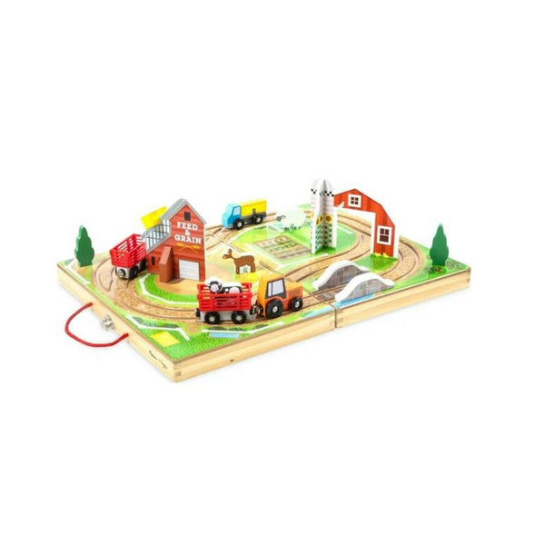 17-Piece Melissa & Doug Kids' Wooden Take-Along Tabletop Farm Playset