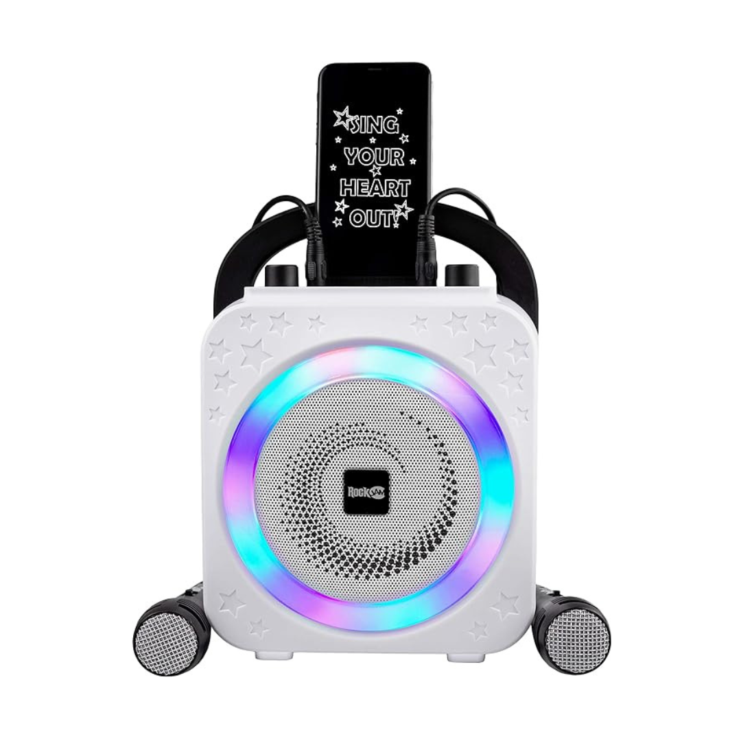 RockJam 10 Watt Rechargeable Bluetooth Karaoke Machine with Two Mics