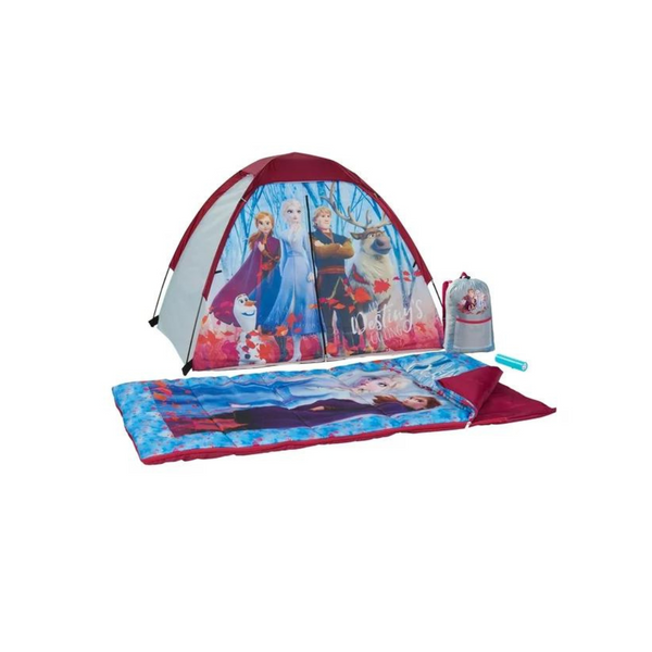 Disney Frozen II Kids 4 Piece Camping Set with Tent and Sleeping Bag