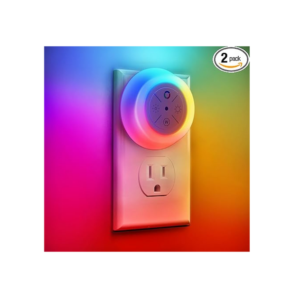 2-Pack Dawnrise 12-Color Changing LED Night Lights