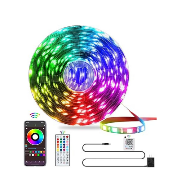 25ft Smart RGB LED Strip Lights with 44 Keys IR Remote