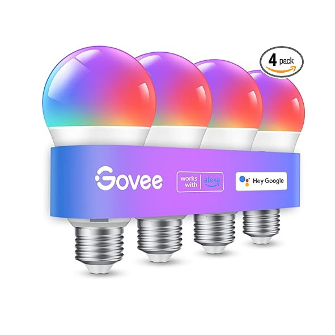 4-Pack Govee Smart WiFi Bluetooth Color Changing Light Bulbs
