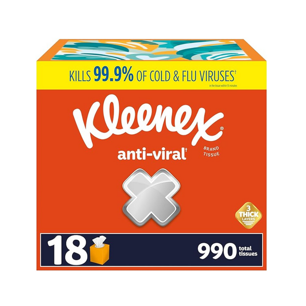 18 Cube Kleenex Anti-Viral Facial Tissues