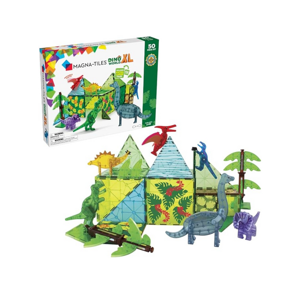 50-Piece Magna-Tiles Dino World XL Magnetic Construction Set