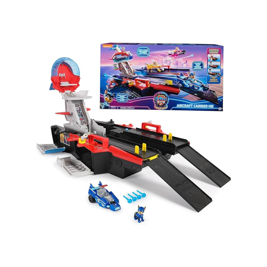 Paw Patrol Kids The Mighty Movie Aircraft Carrier HQ Playset