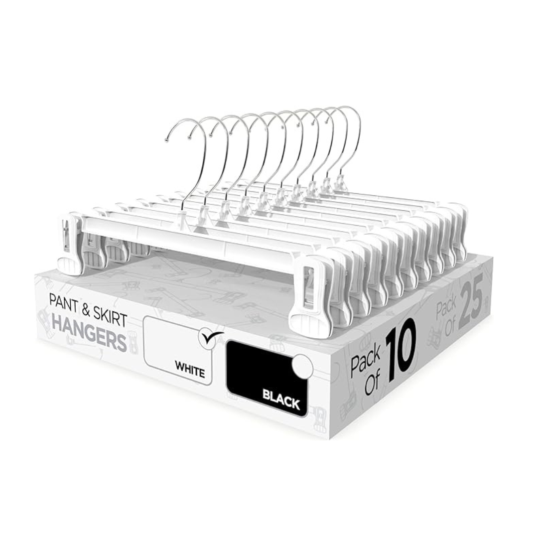 10Pack Sharpty Pant & Skirt Hangers (White)