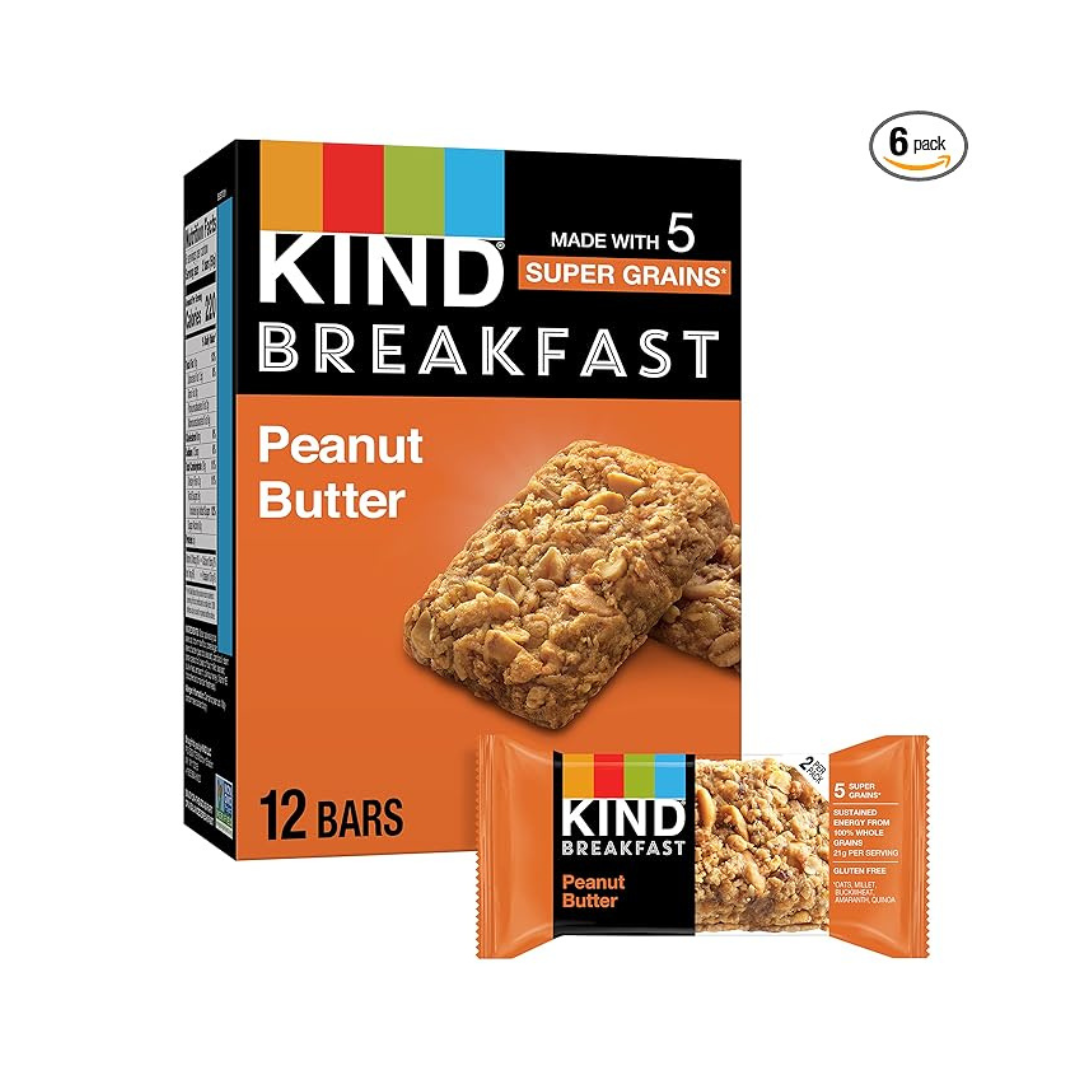 Kind Breakfast Healthy Snack Bars, Peanut Butter (6 Count)