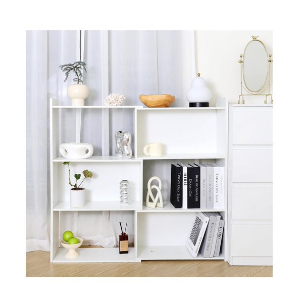 Suntage 4-Tier 360 deg. Adjustable Open Bookshelf w/6 Storage Cubes