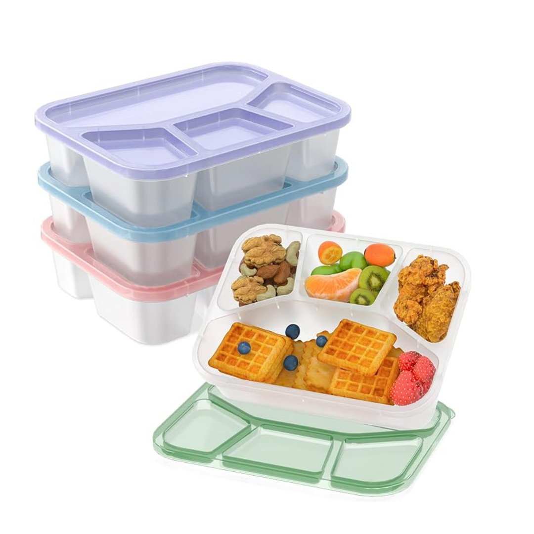 4-Compartment Meal Prep Container with Transparent Cover