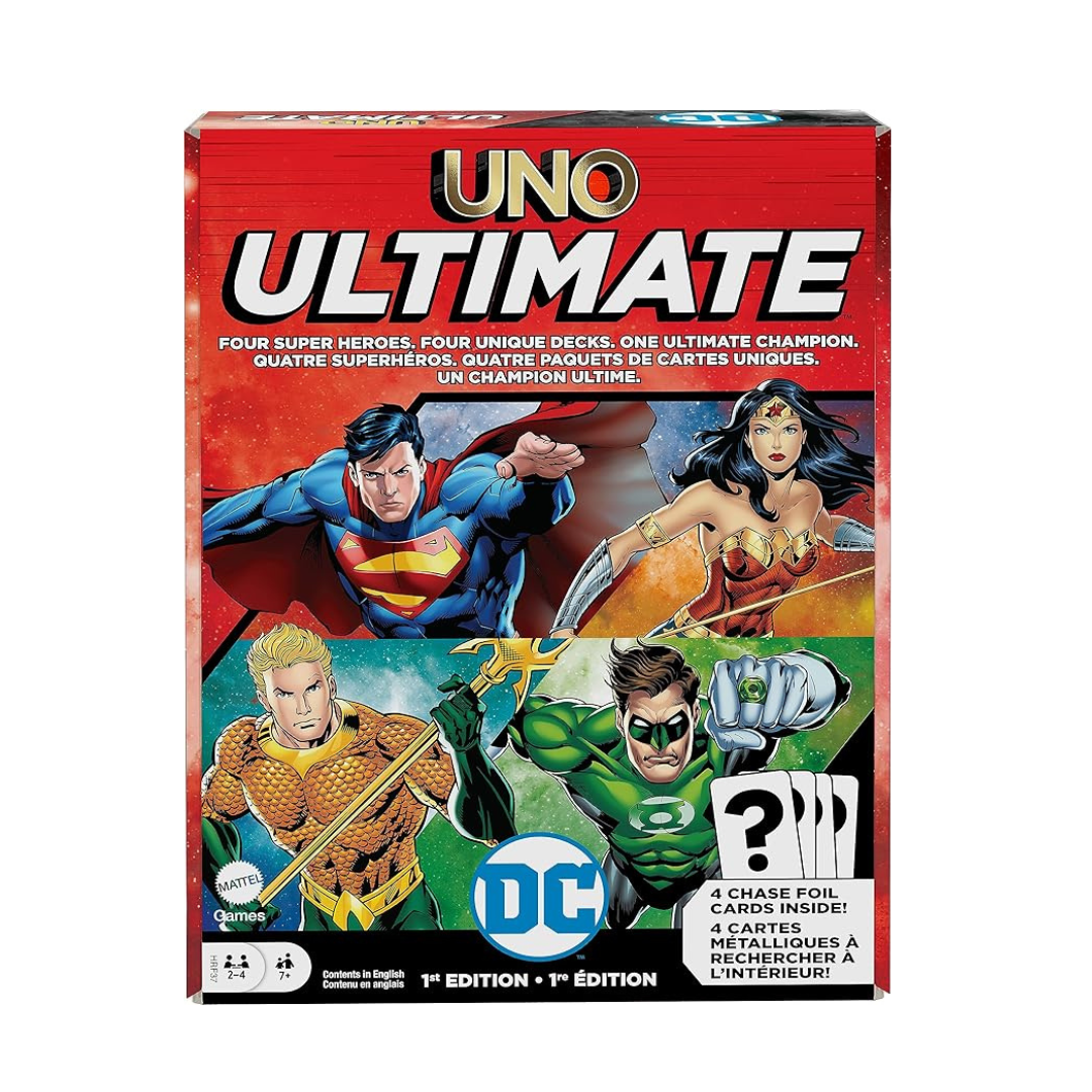 Mattel Games UNO Ultimate DC Card Game with Collectible Foil Cards