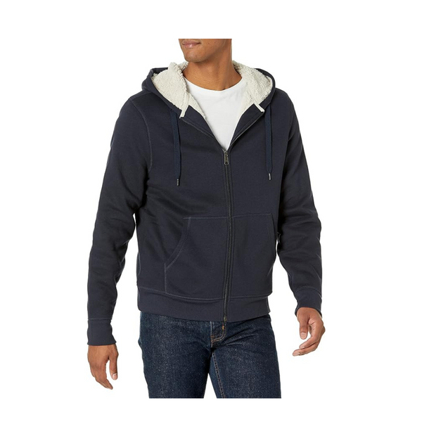 Amazon Essentials Men's Sherpa-Lined Full-Zip Hooded Fleece Sweatshirt