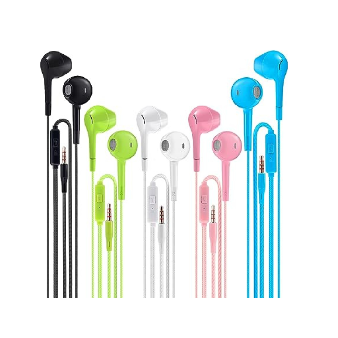 5-Pack Jogteg Noise Isolating Wired Earbuds with Microphone