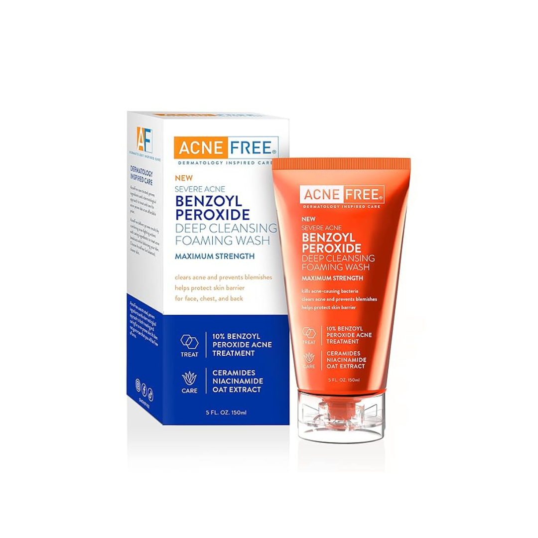 AcneFree Severe Acne 10% Benzoyl Peroxide Cleansing Wash, 5 Ounce