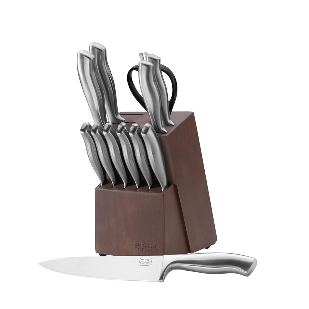 13-Piece Chicago Cutlery High Carbon Stainless Steel Knife Block Set