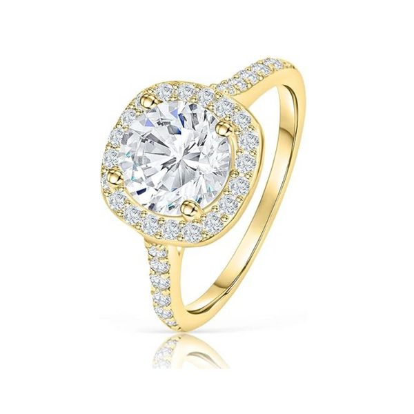 Aojun Women's 14K Gold Vermeil S925 2CT Cubic Zirconia Engagement Bands