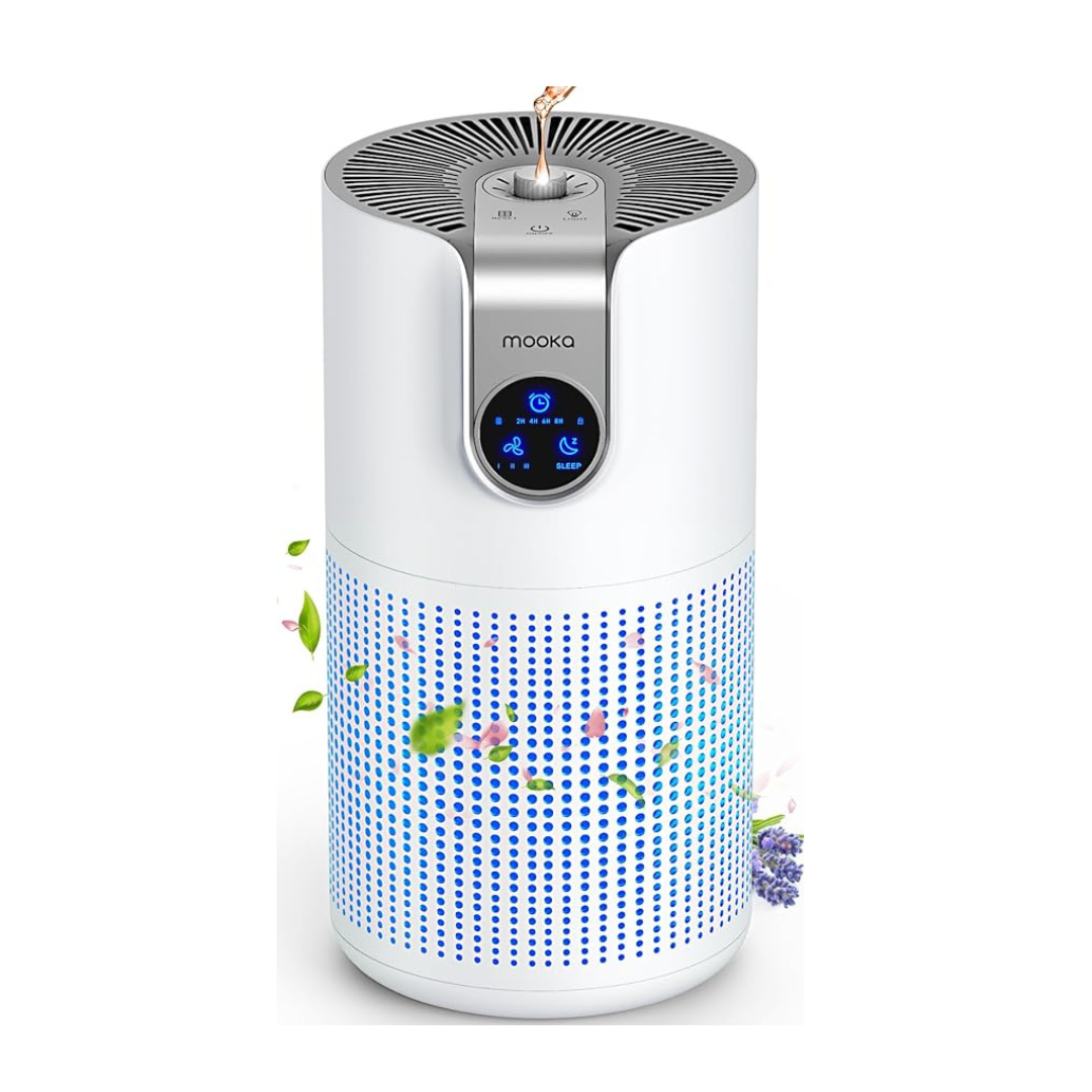 Mooka HEPA Filter Air Purifier with Aromatherapy (1500 sq ft)