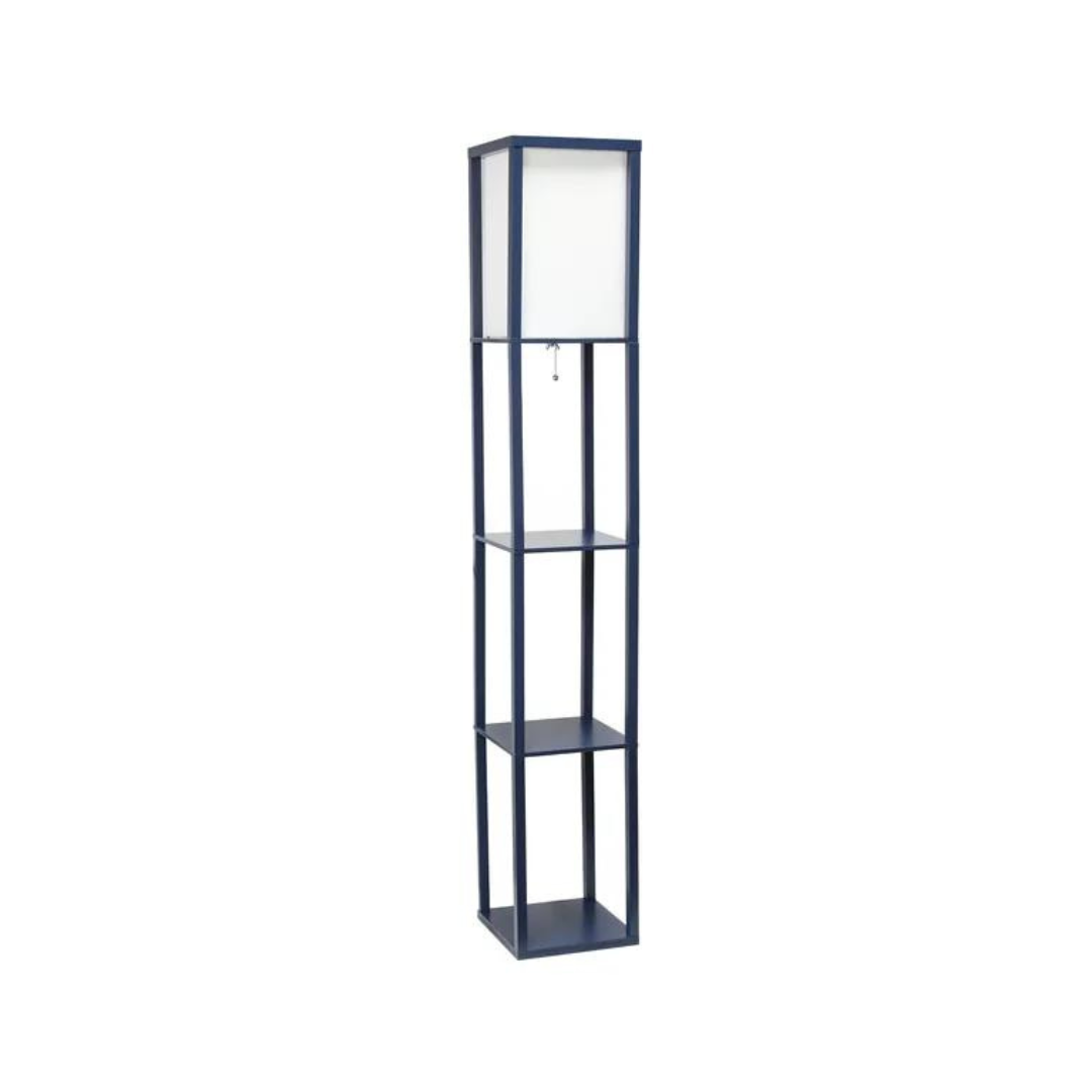 Simple Designs 62.5" Floor Lamp Etagere Organizer Storage Shelf