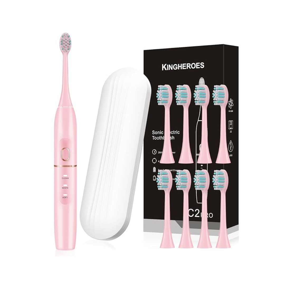 Kingheroes Electric Toothbrush Set with 8 Brush Heads