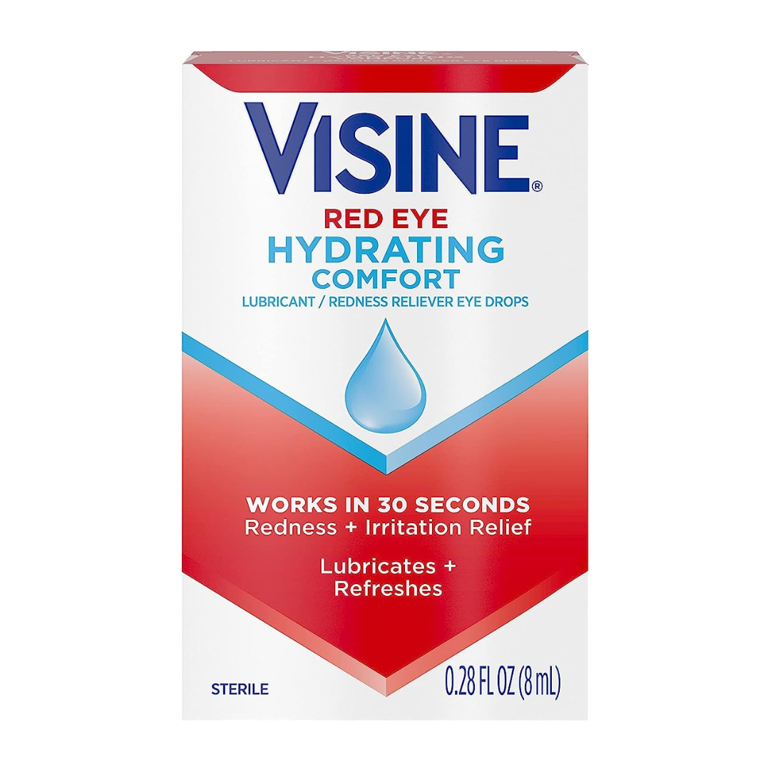Visine Red Eye Hydrating Comfort Lubricating Eye Drops (0.28 oz)