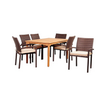 7-Piece Brampton Amazonia Milarm Patio Outdoor Dining Table Set