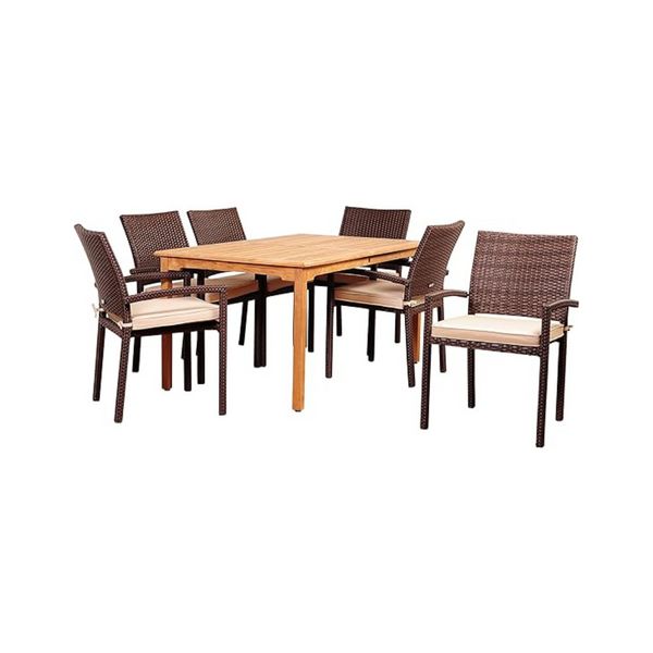 7-Piece Brampton Amazonia Milarm Patio Outdoor Dining Table Set