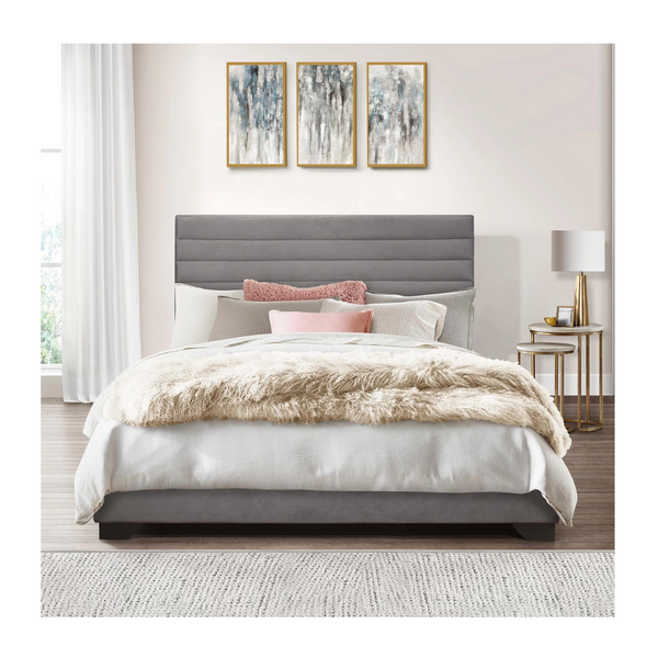 Hillsdale Edie Upholstered Queen Horizonal Tuft Platform Bed