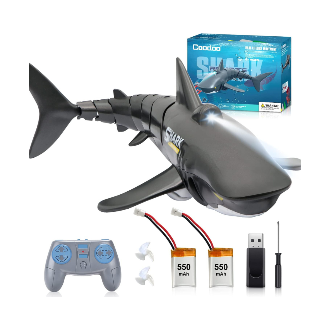 2.4G Remote Control 1:18 Scale High Simulation Shark Toy with 2 Batteries
