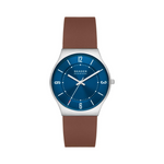 Skagen Men's Grenen Three-Hand Date Watch With Leather Band