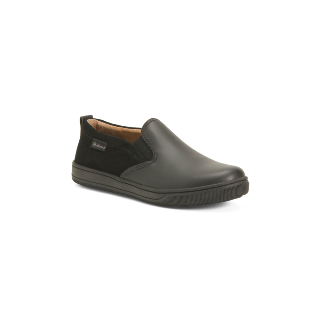 Leather Savona Suede Accent Slip Ons (Toddler, Little Kid, Big Kid)