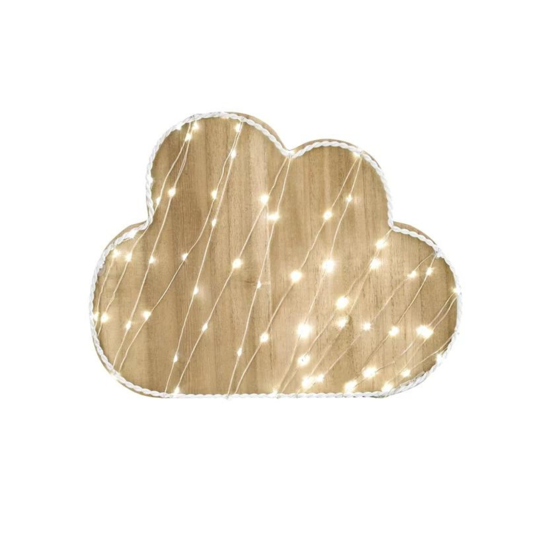 Little Love by NoJo Cloud Shaped Lighted Natural Wood Wall Decor