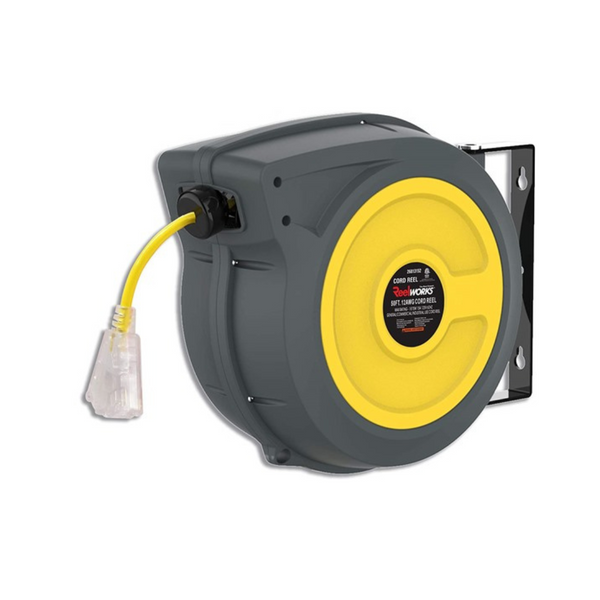 12AWG x 50' ft 3C/SJTOW Extension Cord Retractable & Lightup Triple Tap