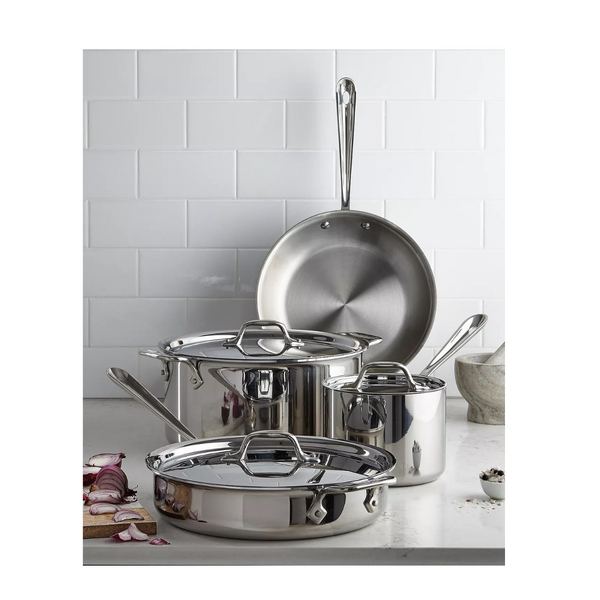7-Piece All-Clad 4007AZ D3 Tri-Ply Bonded Cookware Set