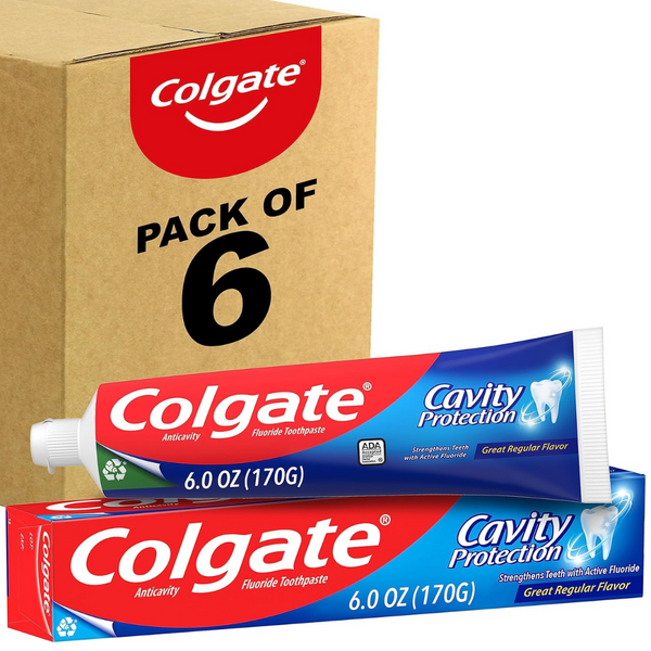 6-Pack Colgate Cavity Protection Toothpaste with Fluoride, 6 oz