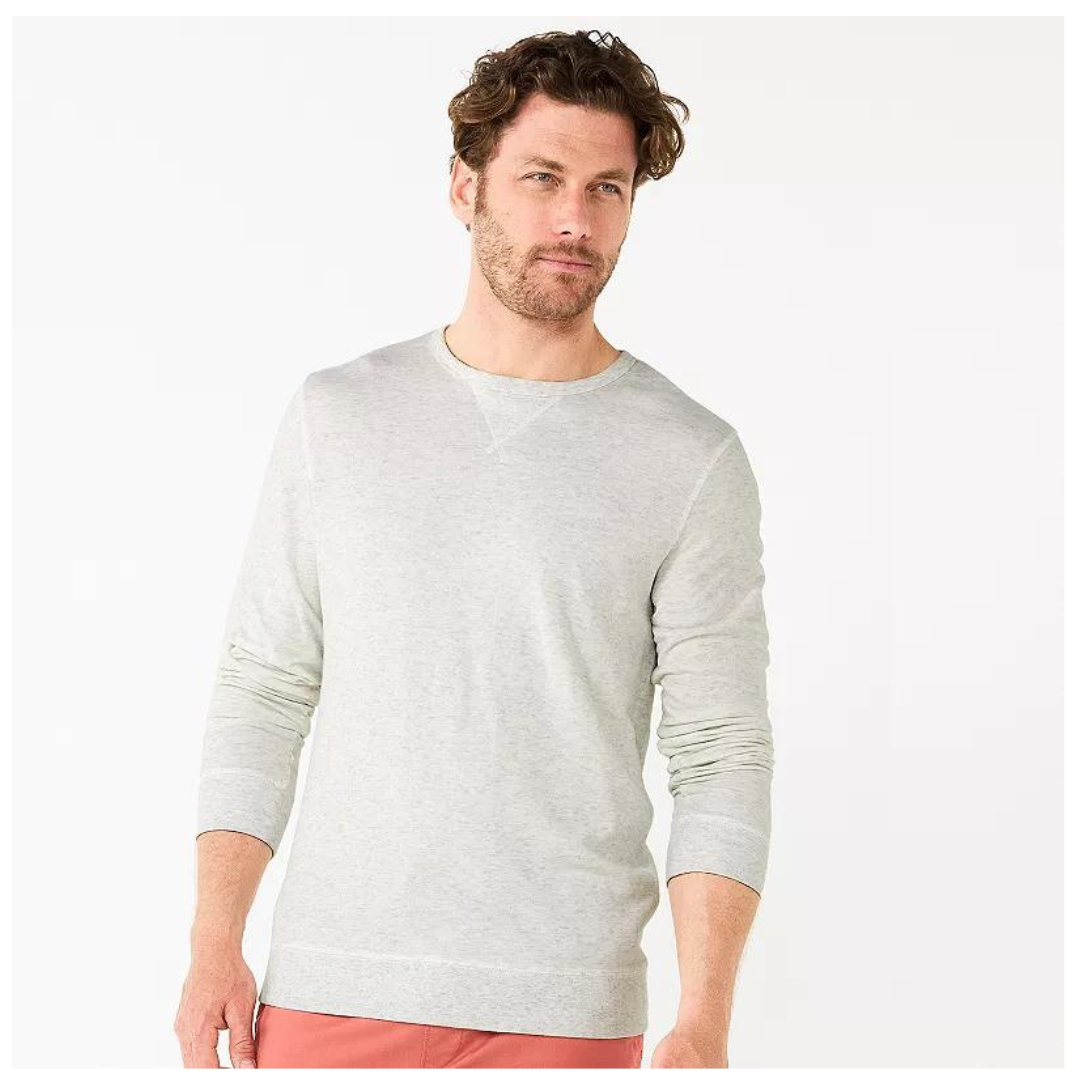 Sonoma Goods For Life Mens Double Knit Crewneck Tee