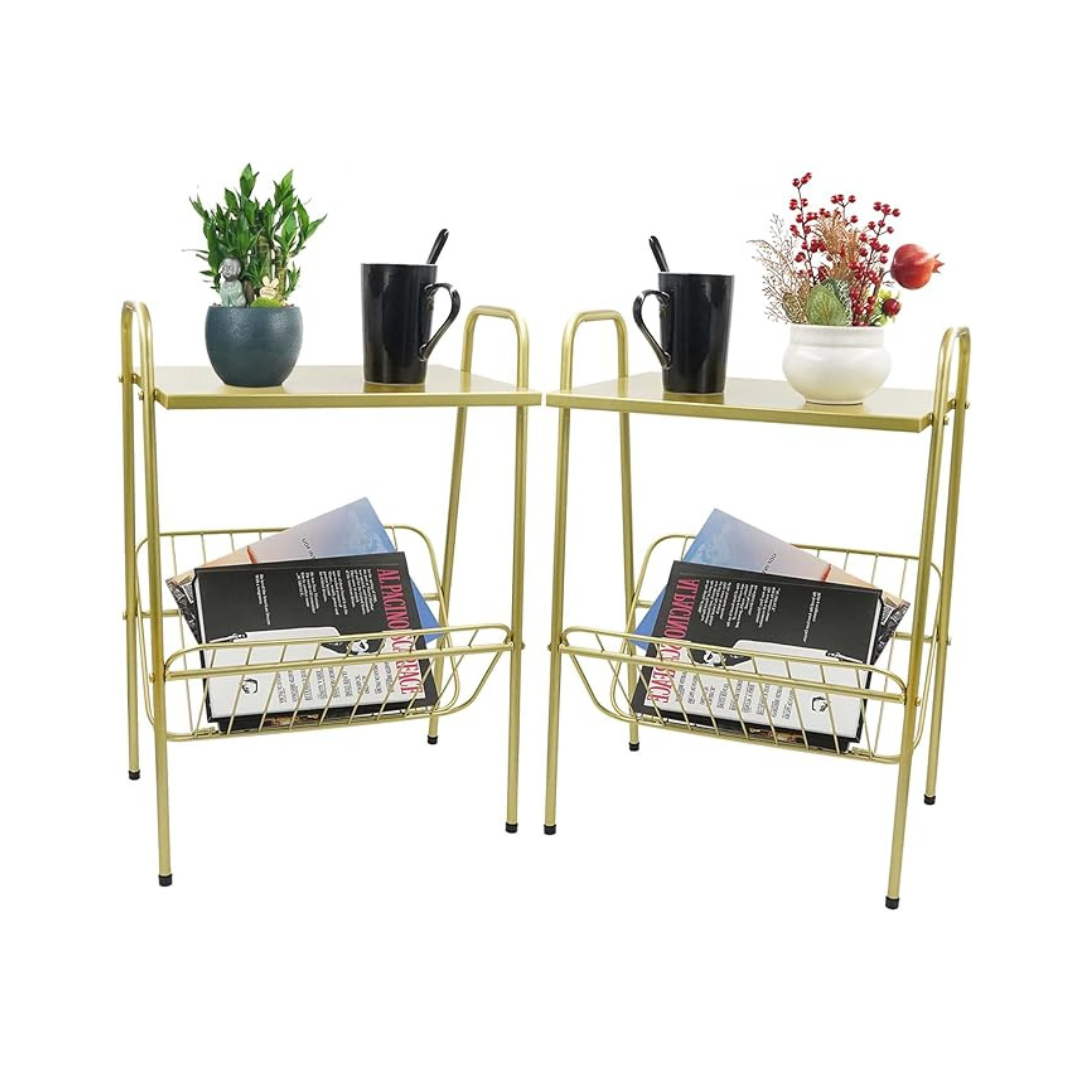 Set of 2 Gold End Table