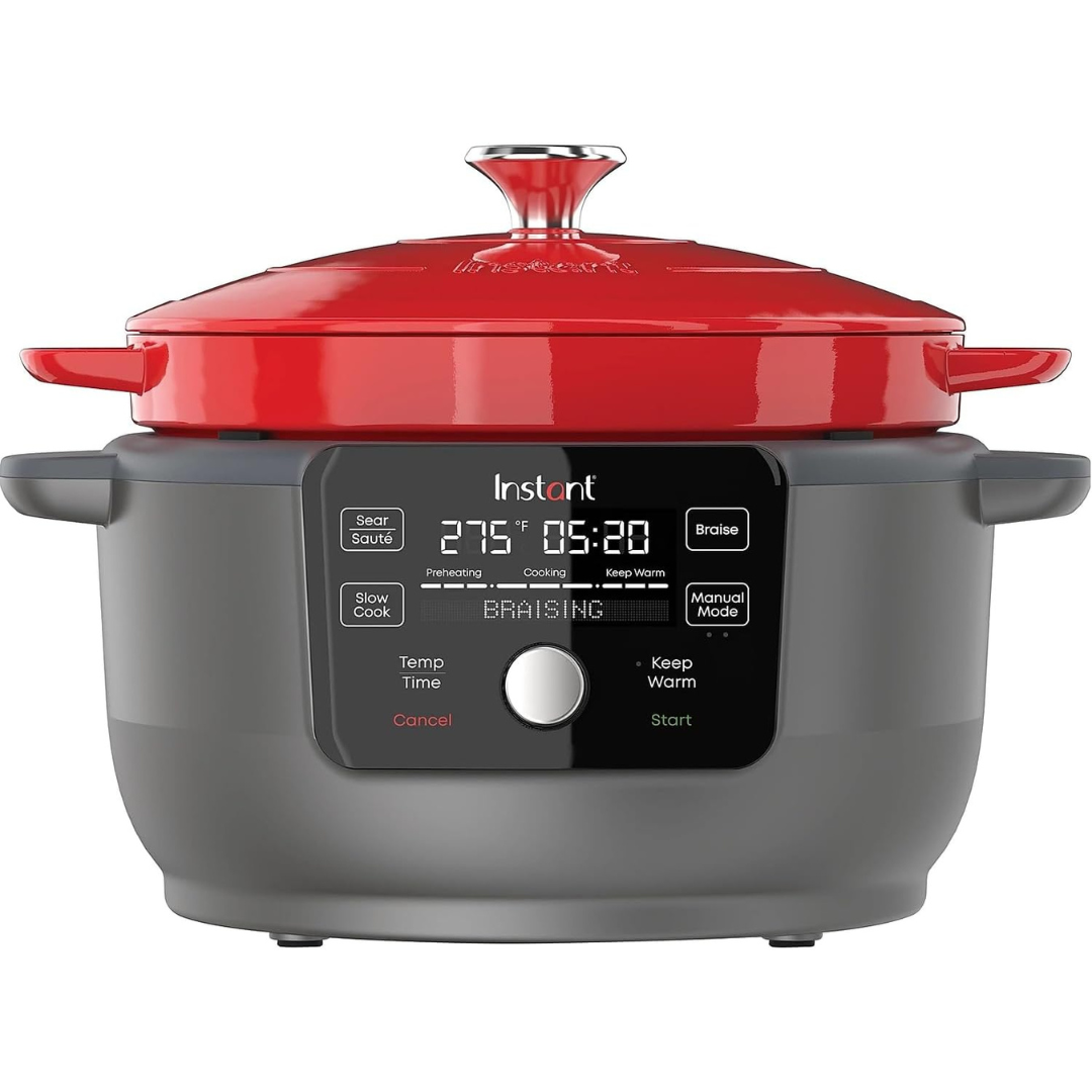 Instant Pot 6-Quart 5-in-1 1500W Electric Round Dutch Oven (Red)