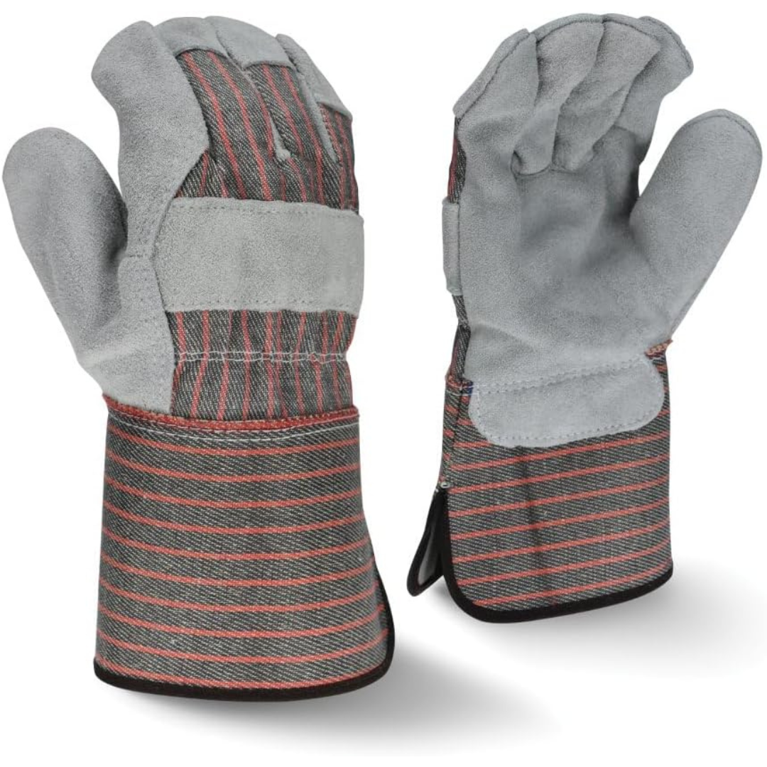 Economy Shoulder Gray Split Cowhide Leather Gloves