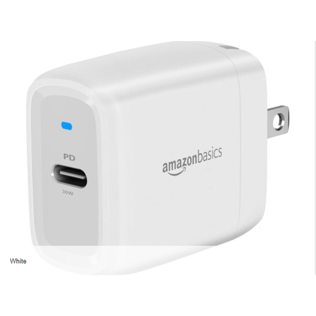 Amazon Basics 30W One-Port GaN USB-C Wall Charger