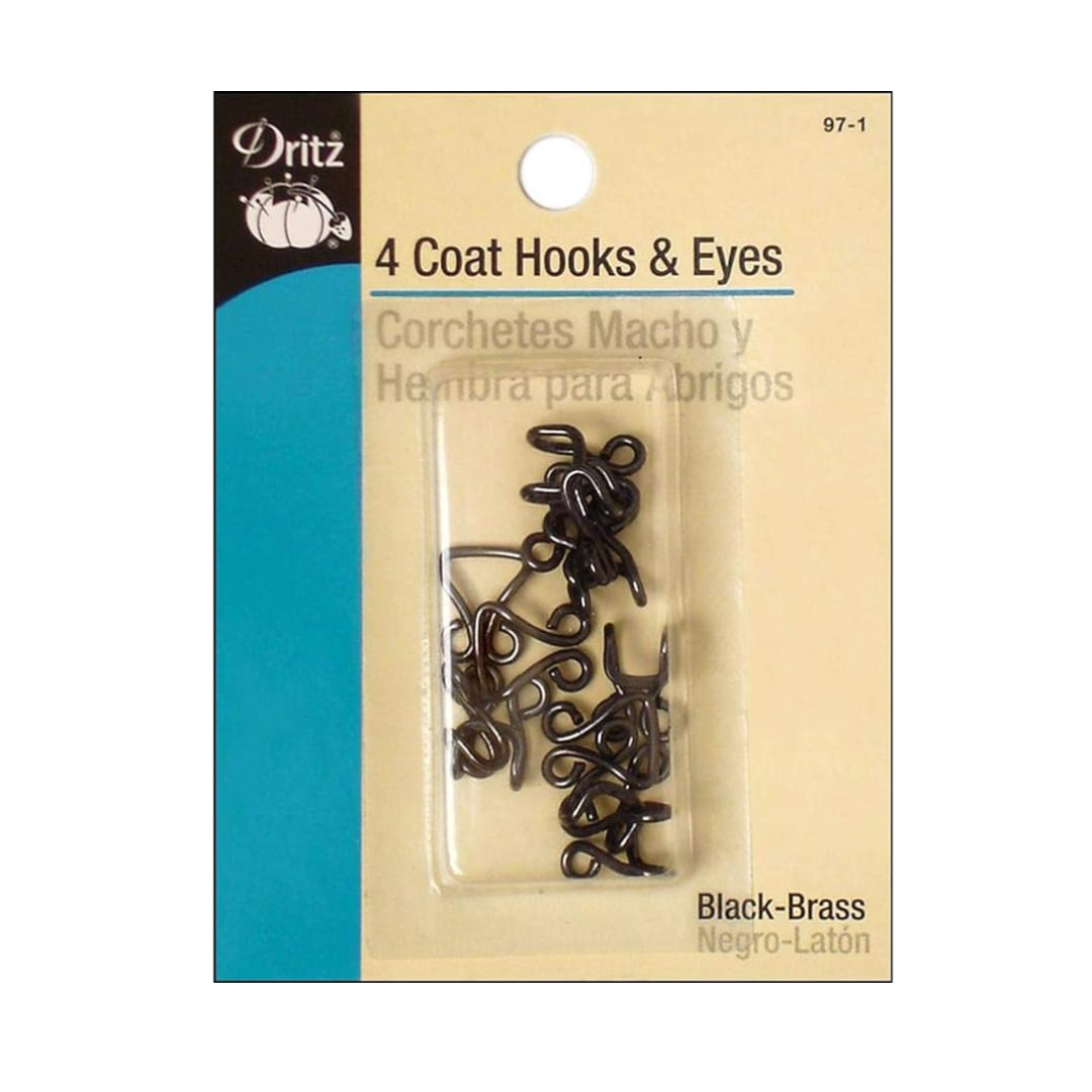 4-Count Dritz 97-1 Coat Hook & Eye Closures