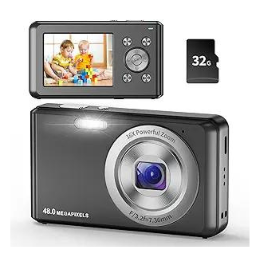 Digital Camera with 32GB Memory Card (4 Colors)